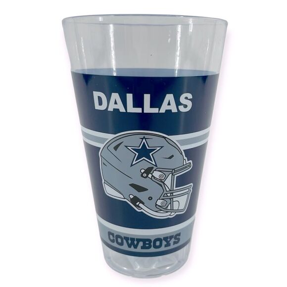 NFL Dallas Cowboys Sports Fan Blue Gray Logo Tall Plastic Drinking Cup 18-22 oz - Picture 1 of 8